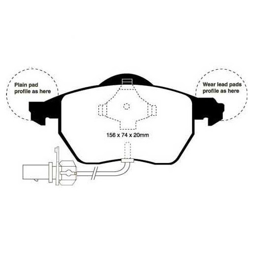  Pastiglie del freno anteriore EBC verdi per VW Passat 5 2001 -> 2005 - PA52010 