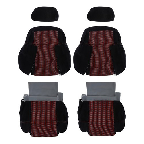  Capas completas à medida Quarteto com contornos de tecido preto para Peugeot 205 GTI - PE00122 