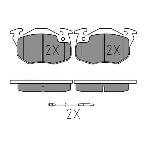  Plaquettes de frein avant MEYLE pour Peugeot 205 - Montage Bendix décalé - PE00156 