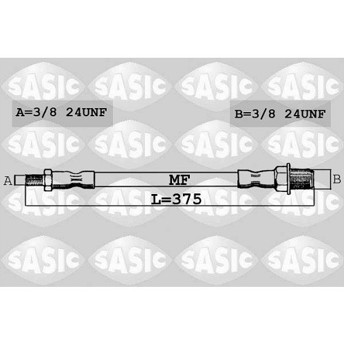  Flexible de frein pour Peugeot 404 (04/1963-12/1975) - PE30005-1 