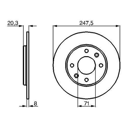  Rear brake discs for Peugeot 205 GTI 1.9l - PE30023 