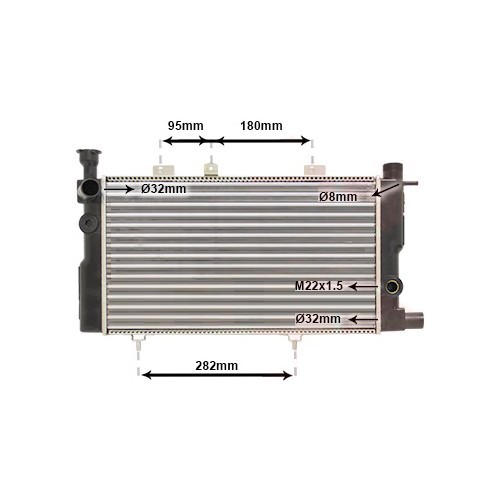 Radiateur d'eau moteur pour Peugeot 205 - 470x284x38mm - PE70030