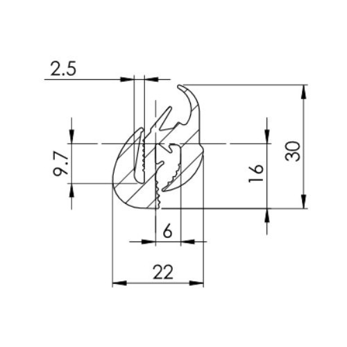  Junta do pára-brisas para Peugeot 205 (01/02/1993-12/1998) - Qualidade original - PE70052-2 