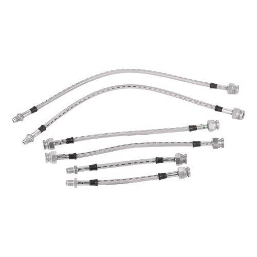  Kit of 6 armoured aviation brake hoses for Peugeot 205 GTI 1.9 and Peugeot 309 GTI 1.9 - PH24300 