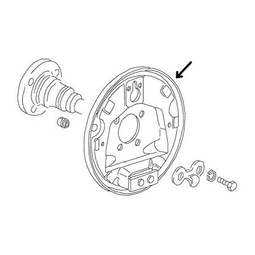 Plato trasero derecho de freno de tambor para VW Polo 2 y 3 - PH27812