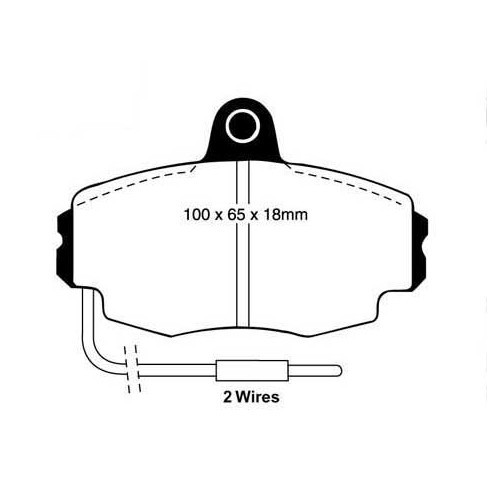  Zwarte EBC remblokken voor Peugeot 205 GTI CTI 1.9L - Girling montage - PH51400 