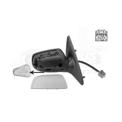  Right-hand wing mirror for FORD MONDEO III, MONDEO III Saloon, MONDEO III Estate - RE00697 