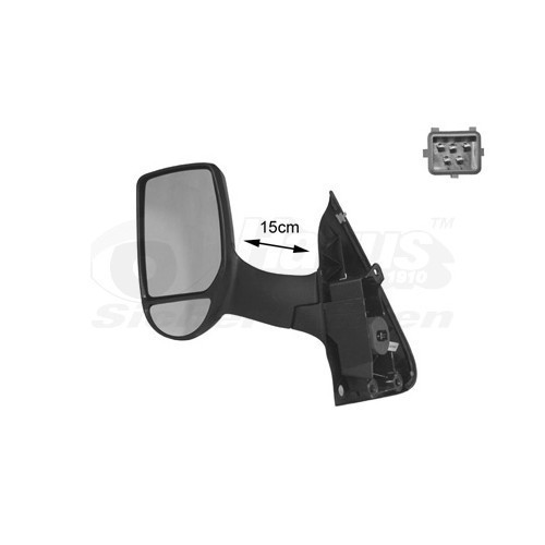  Left-hand wing mirror for FORD TRANSIT Minibus, TRANSIT Platform Van Platform/Chassis, TRANSIT Van, TRANSIT MK-7 Platform Van Platform/Chassis, TRANSIT MK-7 Minibus, TRANSIT MK-7 Van, TRANSIT TOURNEO - RE00907 