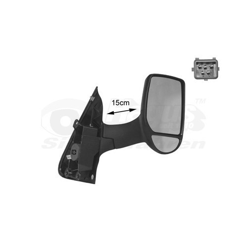  Buitenspiegel, rechts voor FORD TRANSIT Bus/Coach, TRANSIT Truck/Chassis, TRANSIT Van, TRANSIT MK-7 Truck/Chassis, TRANSIT MK-7 Bus/Coach, TRANSIT MK-7 Van, TRANSIT TOURNEO - RE00908 