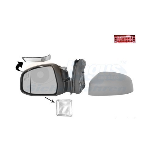  Left-hand wing mirror for FORD FOCUS III, FOCUS III Saloon, FOCUS III Turnier - RE00945 