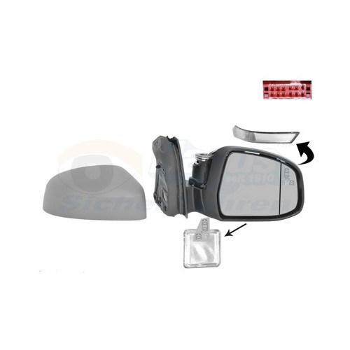  Right-hand wing mirror for FORD FOCUS III, FOCUS III Saloon, FOCUS III Turnier - RE00946 