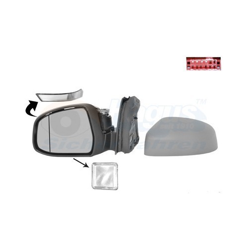  Left-hand wing mirror for FORD FOCUS III, FOCUS III Saloon, FOCUS III Turnier - RE00947 