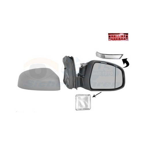  Right-hand wing mirror for FORD FOCUS III, FOCUS III Saloon, FOCUS III Turnier - RE00948 