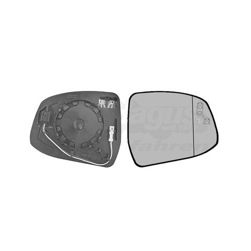  Verre de rétroviseur extérieur droit pour FORD FOCUS II, FOCUS II A trois volumes, FOCUS II Break, MONDEO IV, MONDEO IV A trois volumes, MONDEO IV Turnier - RE00950 