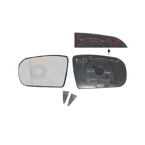  Verre de rétroviseur extérieur gauche pour MERCEDES-BENZ CLASSE E, CLASSE E Break - RE01195 