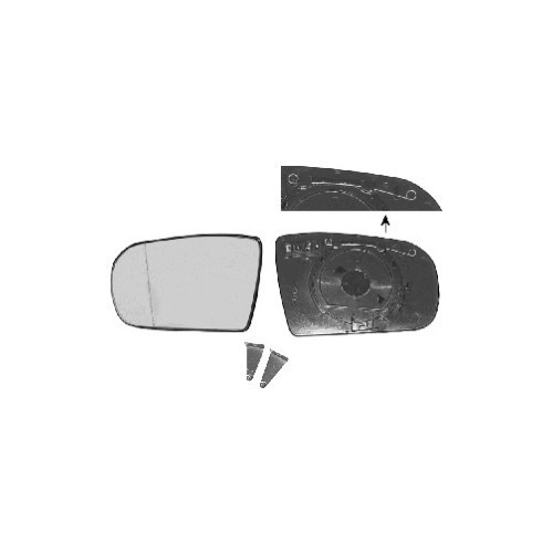  Right-hand wing mirror glass for MERCEDES-BENZ CLASS E, CLASS EBreak - RE01196 