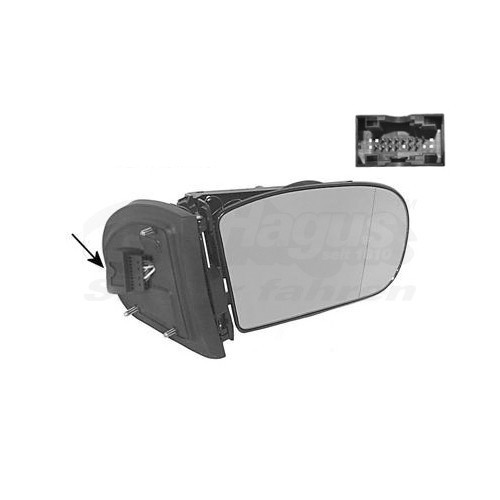  Right-hand wing mirror for MERCEDES-BENZ C CLASS, C CLASS Coupe, C CLASS T-Model - RE01227 