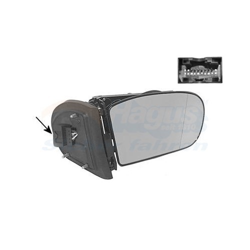  Right-hand wing mirror for MERCEDES-BENZ C CLASS, C CLASS Coupe, C CLASS T-Model - RE01237 