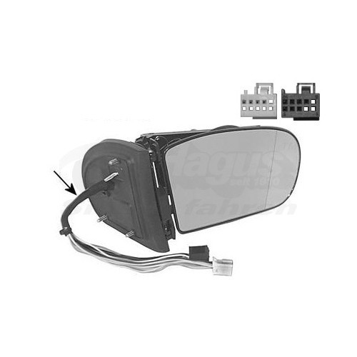  Right-hand wing mirror for MERCEDES-BENZ C CLASS, C CLASS Coupe, C CLASS T-Model - RE01239 