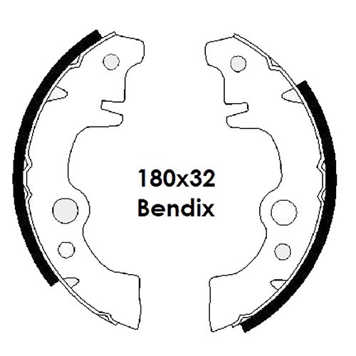 Zapatas de freno trasero tipo BENDIX para Renault 5 - 180x32mm - RN60070