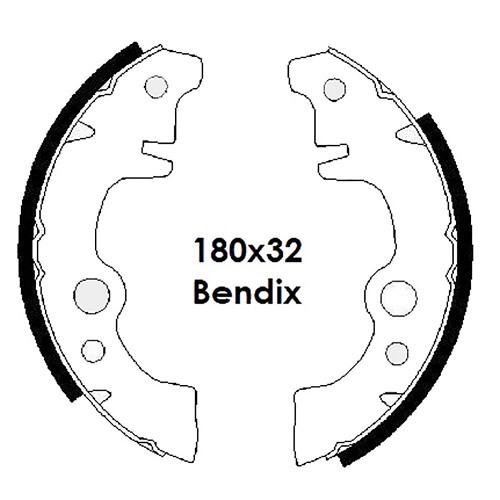 Bremsbacken hinten Typ BENDIX für Renault 5 - 180x32mm - RN60070