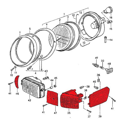 Kit de clignotants avant blanc pour Porsche 911 type 964 (1989-1994) - côté gauche - RS00130