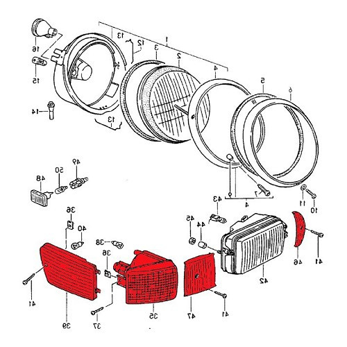 Kit de intermitentes delanteros blancos para Porsche 911 tipo 964 (1989-1994) - lado derecho - RS00131