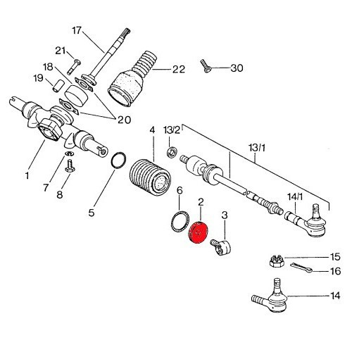 Arandela entre fuelle y tirante de dirección para Porsche 911 tipo F y G (1969-1977) - RS00198