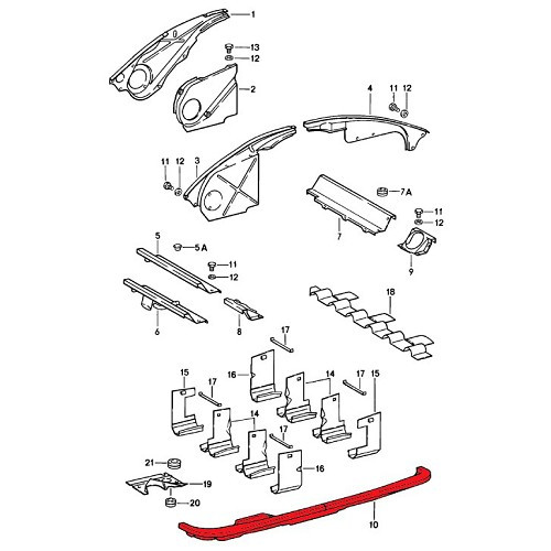 Motorachterpaneel DANSK voor Porsche 911 type G SC (1980-1983) - RS00218