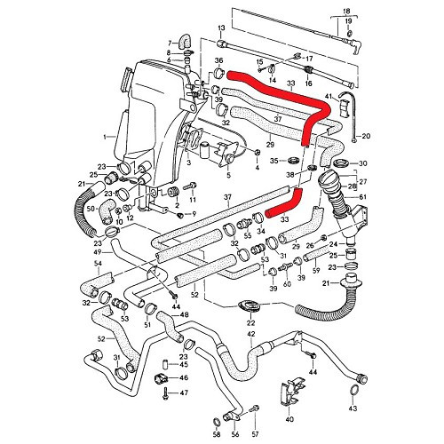 Durite de reniflard d'huile supérieure entre bâche à huile et connecteur pour Porsche 911 type 993 (1994-1998) - RS00269