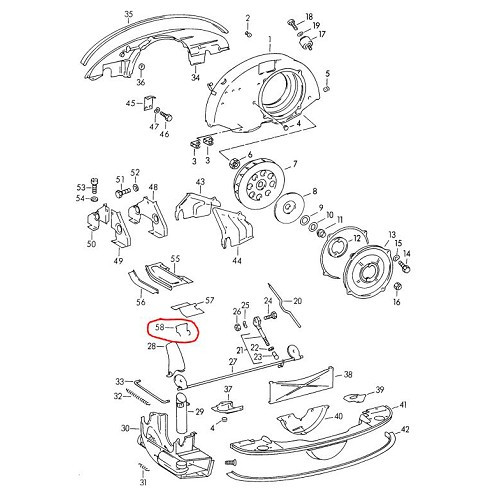 Muelle de retención de la carcasa del aireador para Porsche 356 (1950-1965) - RS00317