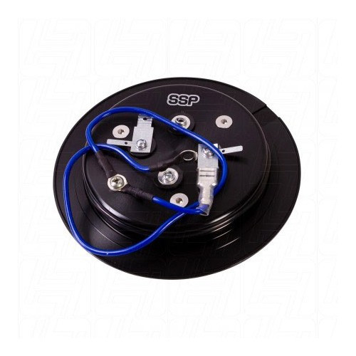 Black horn button for 9 screws steering wheel - 113 mm diameter - RS00834