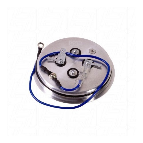 Gepolijste aluminium claxonknop voor 9-schroefs stuurwiel - diameter 92 mm - RS00837