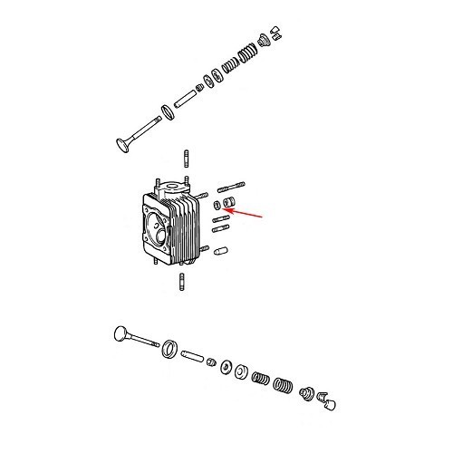 Cilinderkop moerplaatje BTR voor Porsche 911 en 914-6 - RS10044