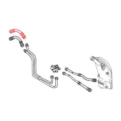 Tubo flexible corto de radiador de aceite para Porsche 911 y 930 (1980-1989) - RS10066