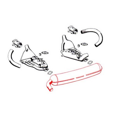 DANSK roestvrijstalen uitlaatsysteem voor Porsche 911 (1965-1973) - RS10543