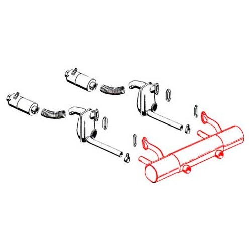 Steel DANSK silencer for Porsche 356 B and C (1960-1965) - RS10549