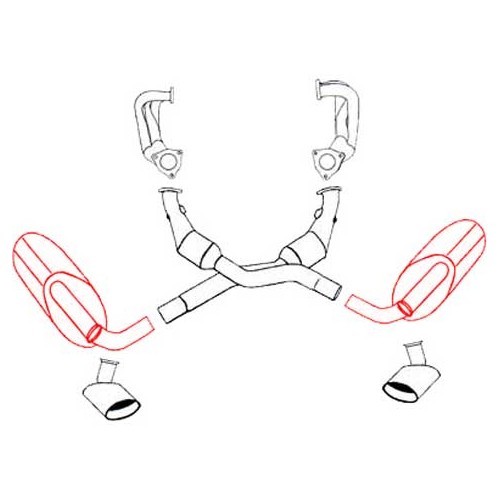 Sport uitlaatsysteem DANSK Roestvrij staal voor Porsche 996 GT3 (2000-2005) - RS10564