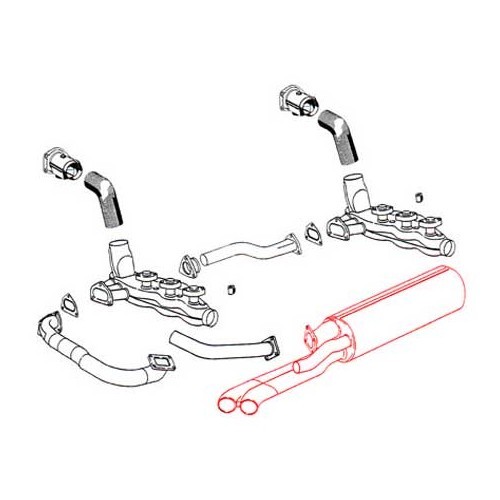 Roestvrij stalen uitlaatsysteem DANSK voor Porsche 930 Turbo 3.3 (1978-1983) - RS10759