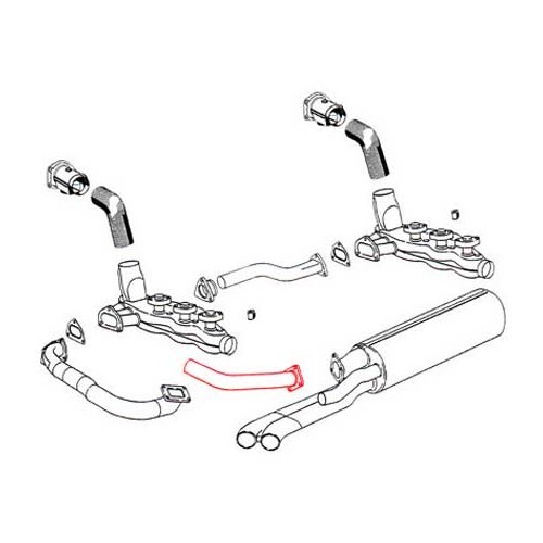 Conducto de válvula de descarga de acero inoxidable DANSK para Porsche 930 - RS10846