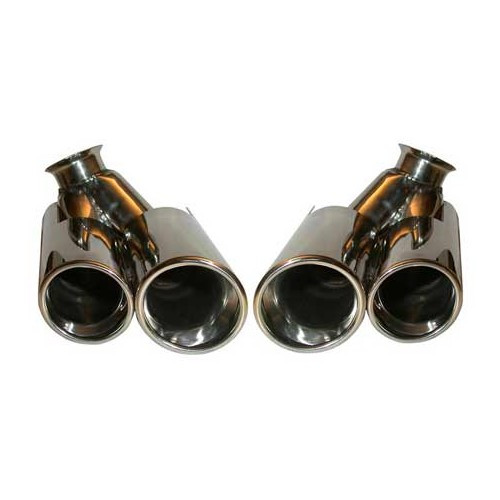  DANSK Turbo Look Exhaust tips in stainless steel for Porsche 996 phase 2 (2002-2005) - RS10957 