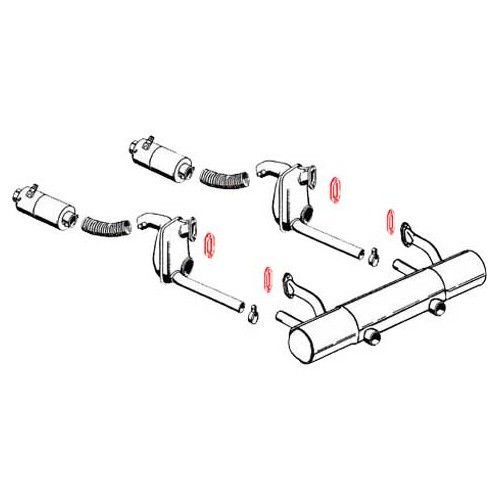 Kachelpot pakking en geluiddemper voor Porsche 356 (1950-1965) - RS11080