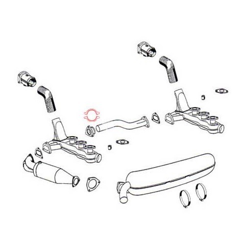 Mitades de abrazadera de tubo de conexión para Porsche 911 - juego de 2 - RS11110