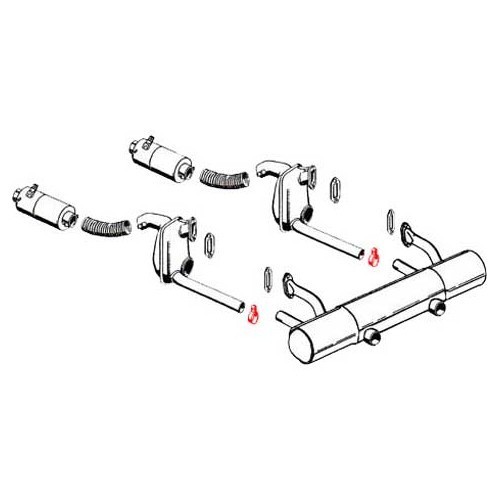 Uitlaatklem voor Porsche 356 en 912 - RS11116