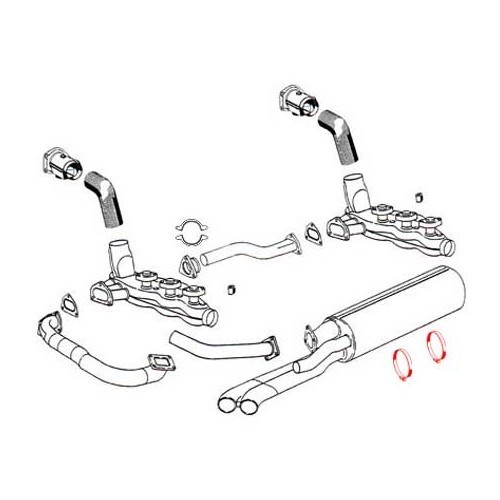 Uitlaatband voor Porsche 930 (1975-1989) - RS11134