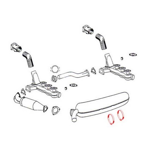 Uitlaatband voor Porsche 911 (1984-1989) - rechts - RS11140