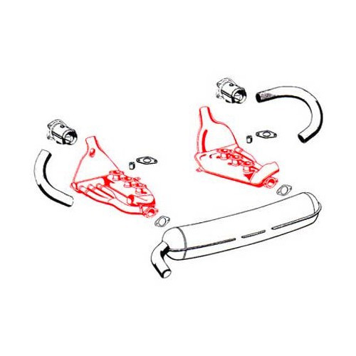  SSI intercambiadores Inoxidable para Porsche 911 (1965-1974) - par - RS11225-3 