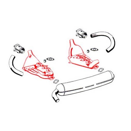 SSI roestvrij stalen warmtewisselaars voor Porsche 911 (1972-1974) - paar - RS11226