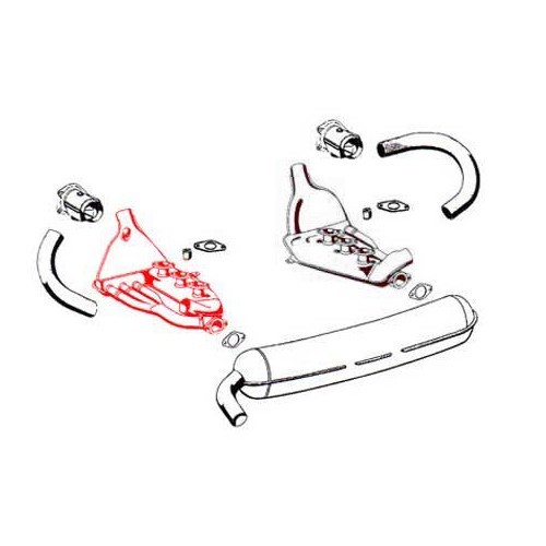 Echangeur DANSK en Inox pour Porsche 911 (1965-1974) - côté gauche - RS11242