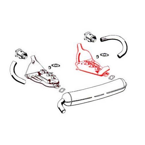 DANSK roestvrijstalen warmtewisselaar voor Porsche 911 (1965-1974) - rechts - RS11245